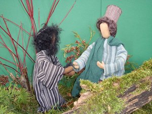 Judas verrät Jesus an die Hohepriester und bekommt 30 Silbertaler dafür